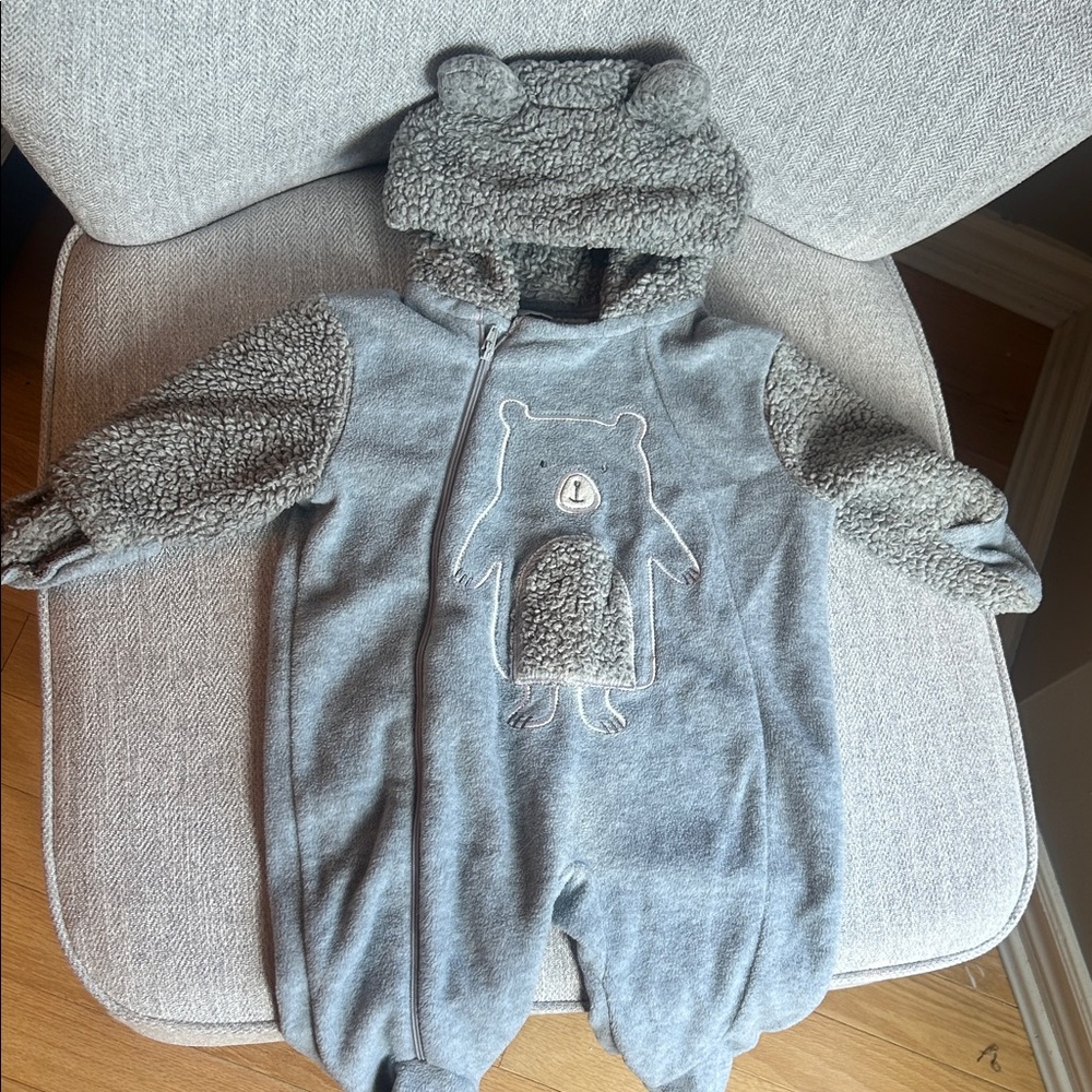Koala Kids Gray Bear Winter Onesie